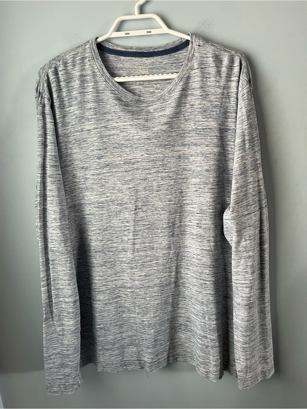 Banana Republic Men’s 100% Cotton Pale Blue Long Sleeve Crewneck Top Size XL